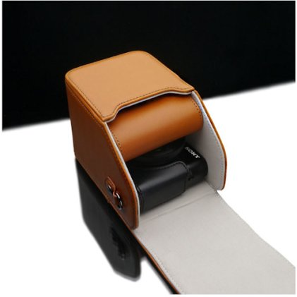 Gariz CP-LSPLB Leather Camera Pouch with Neck Strap and Mini Pouch for ...