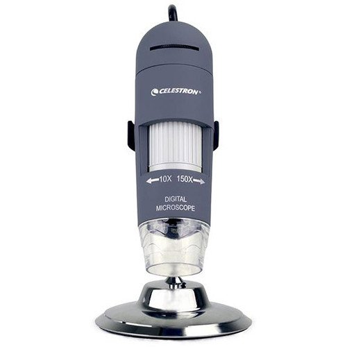 Celestron Deluxe 44302-C Microscope Numérique Portatif 10x-200x Avec Caméra 2MP