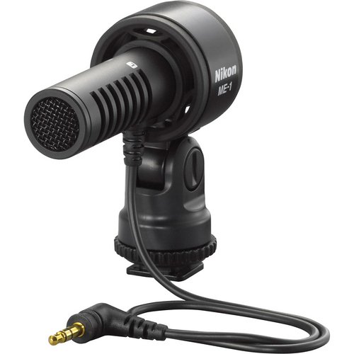 Nikon ME-1 Stereo Microphone With Windscreen & Case - Reduces Autofocus Noise, For DSLR Cameras With 3.5mm Jack