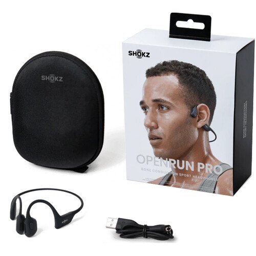 SHOKZ OpenRun Pro Bone Conduction Open-Ear Sport Headphones (Black