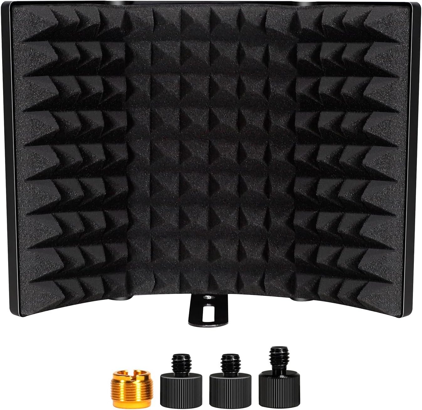 Ducame Microphone Isolation Shield 3 Panel Black Foldable with 3/8 in ...