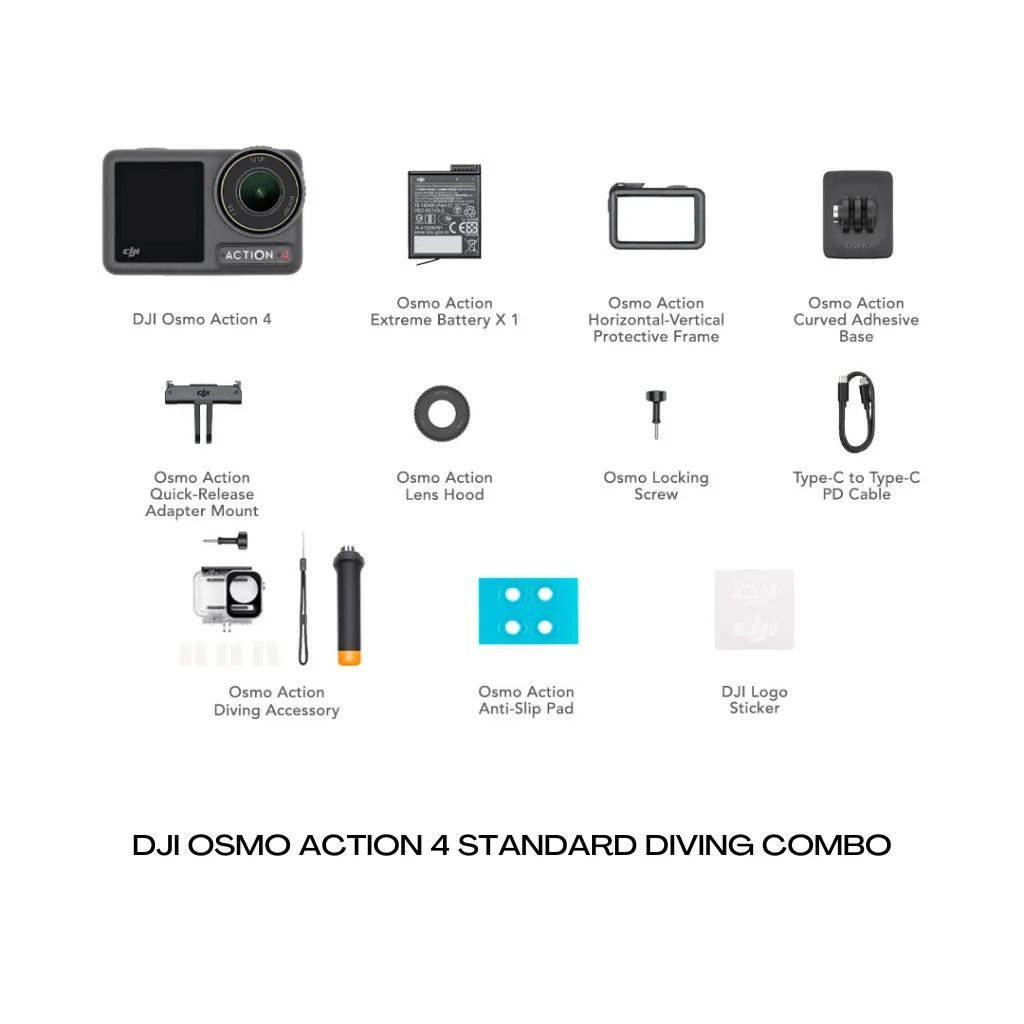 DJI Osmo Action 4 Camera Standard Combo with Diving Accessory Kit ...