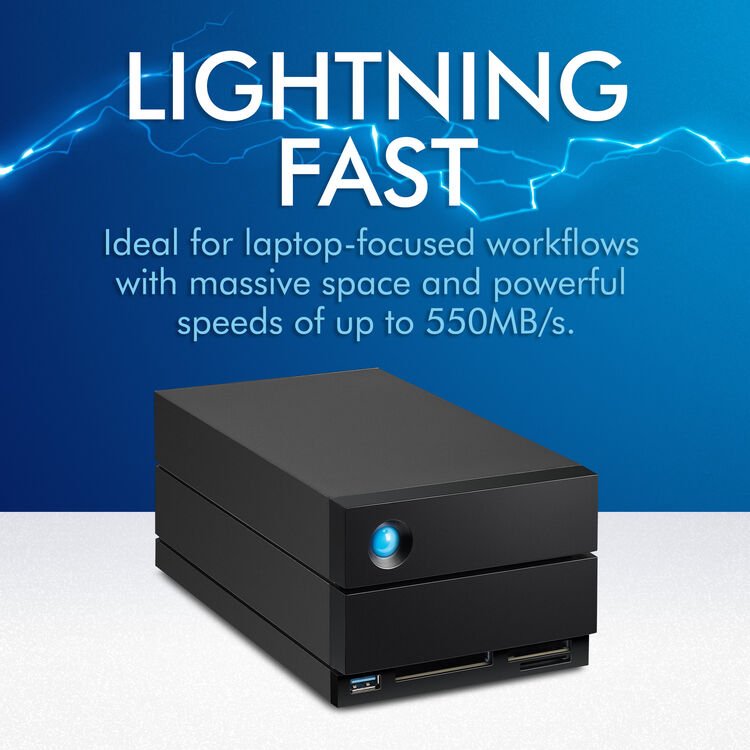 LaCie 40TB 2big Dock 2-Bay Thunderbolt 3 RAID Array (2 x 20TB) - Memory ...