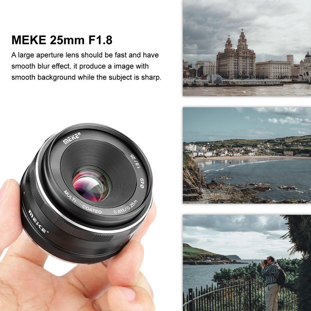 Meike MK 25mm F/1.8 – Objectif Grand Angle Manuel Lumineux Pour Canon EOS-M – Idéal Paysage & Portrait